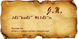 Jáksó Milán névjegykártya