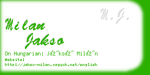 milan jakso business card
